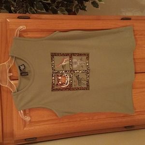 Ladies  safari-themed tank top